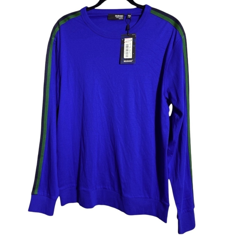 MURANO LIQUID LUXURY SLIM FIT MEN'S LONG SLEEVE SHIRT SIZE LARGE NWT